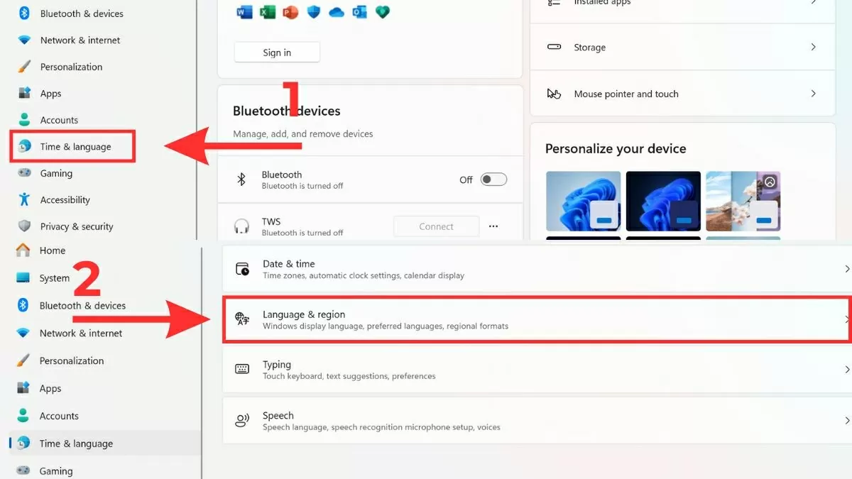 Mở các tùy chọn liên quan đến ngôn ngữ máy Mở các tùy chọn liên quan đến ngôn ngữ máy