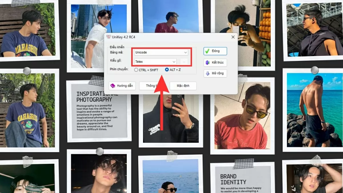 Hãy chọn bảng mã Unicode và kiểu gõ Telex