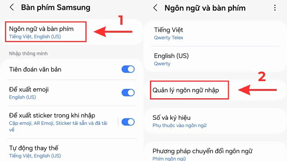 Nhấn vào mục Ngôn ngữ và bàn phím Nhấn vào mục Ngôn ngữ và bàn phím