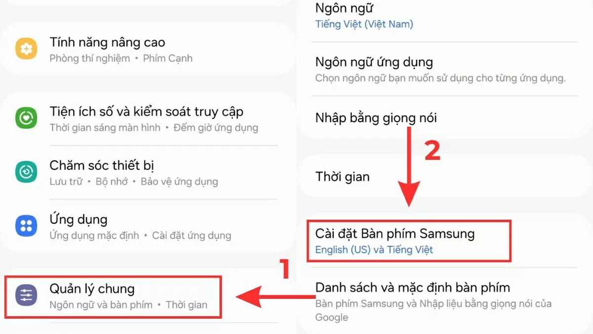 Mở ứng dụng Cài đặt