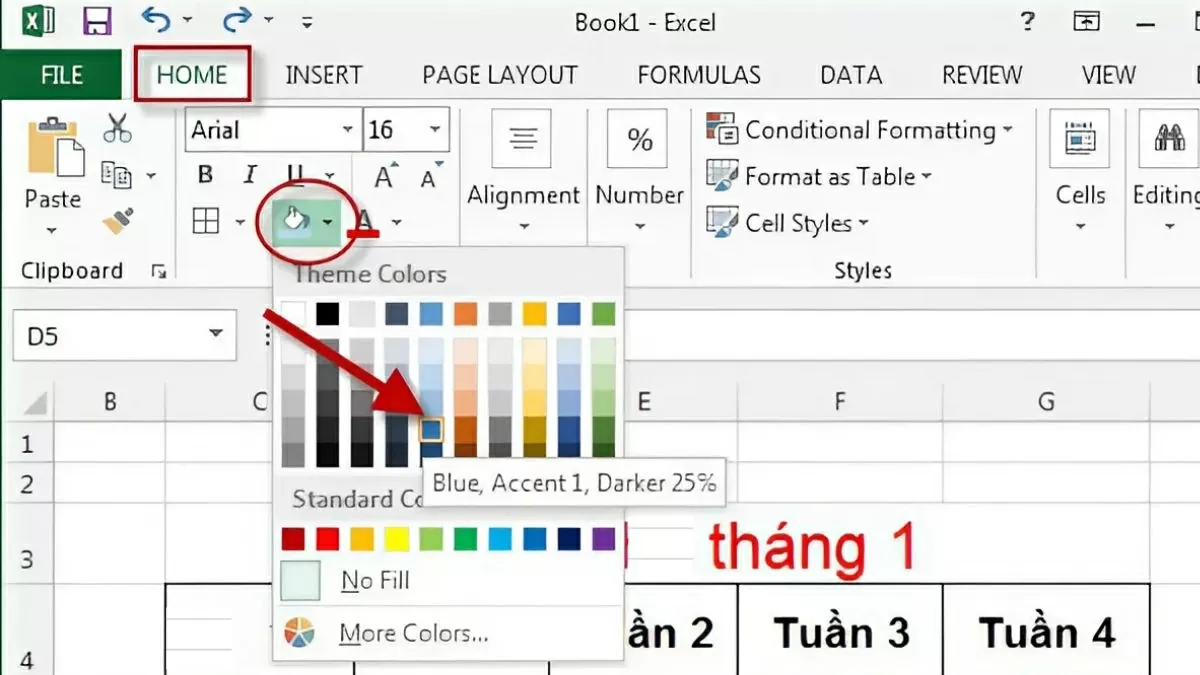 Tô màu chọn vào Fill Color Tô màu chọn vào Fill Color