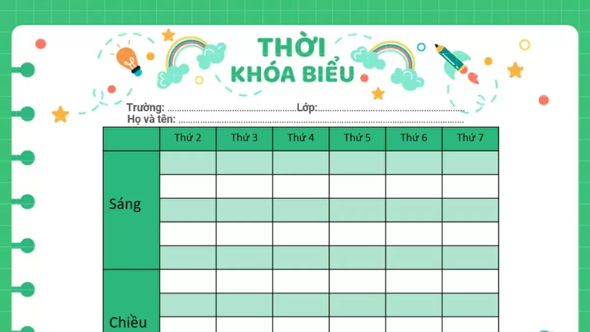 Cách làm thời khóa biểu trên Excel nhanh chóng, tiện lợi Cách làm thời khóa biểu trên Excel nhanh chóng, tiện lợi