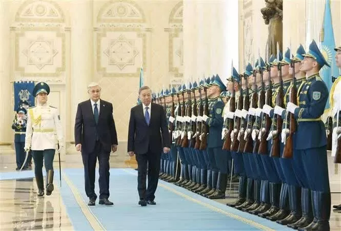 Lễ đón chính thức Tổng Bí thư Tô Lâm và Phu nhân thăm cấp Nhà nước Kazakhstan