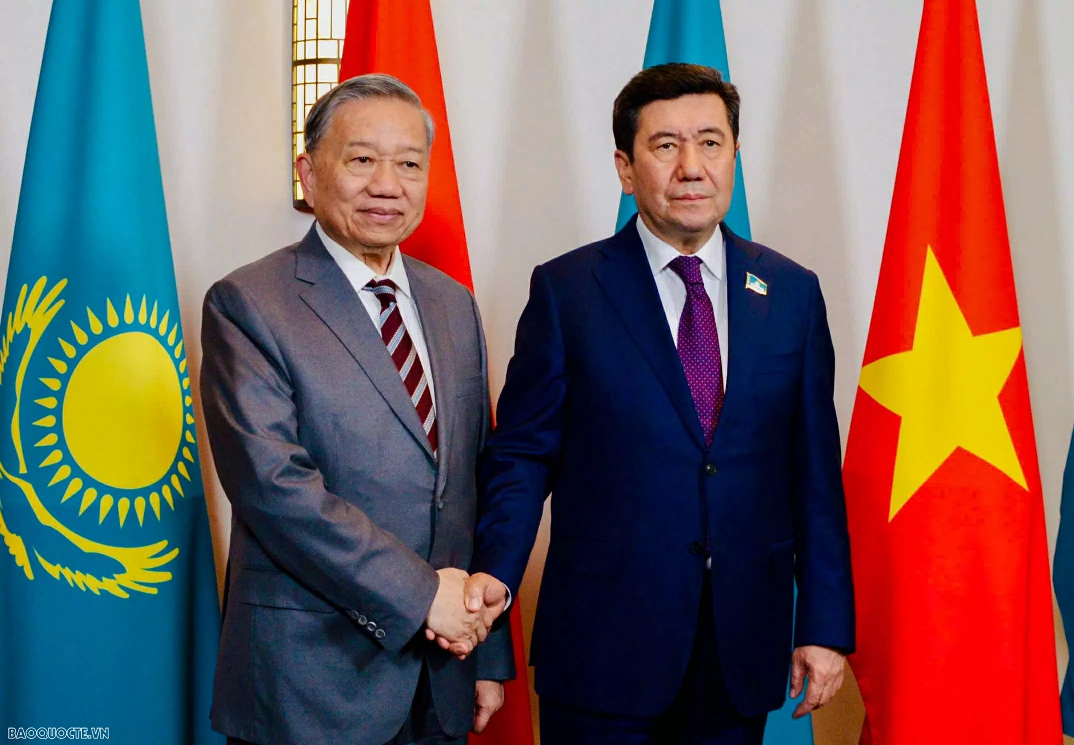 Tổng Bí thư Tô Lâm tiếp Hạ viện Kazakhstan. (Ảnh: Văn Hiếu)