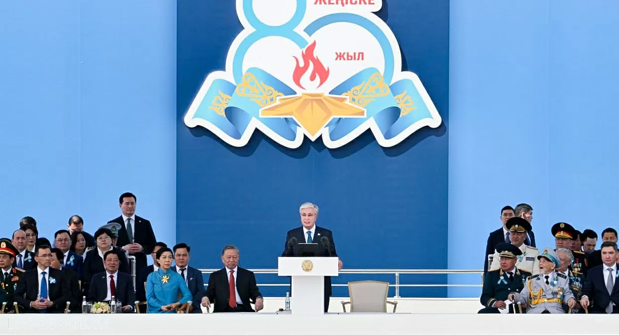 Tổng Bí thư Tô Lâm và phu nhân dự lễ duyệt binh mừng chiến thắng của Kazakhstan