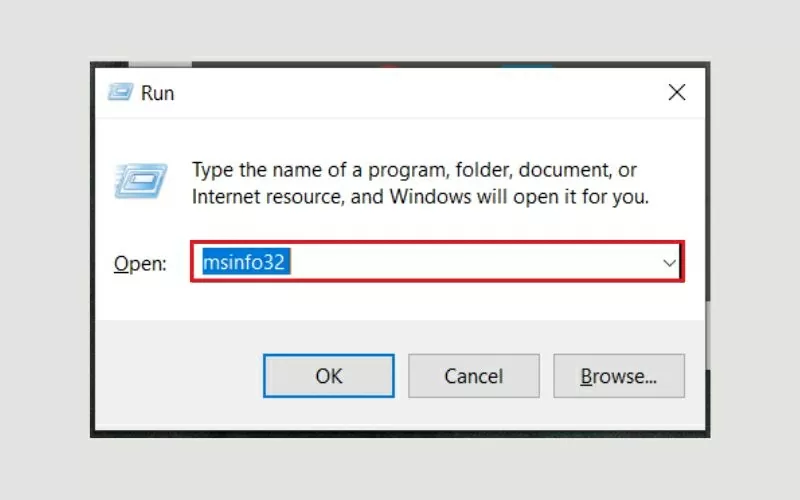Nhập lệnh msinfo32 Nhập lệnh msinfo32