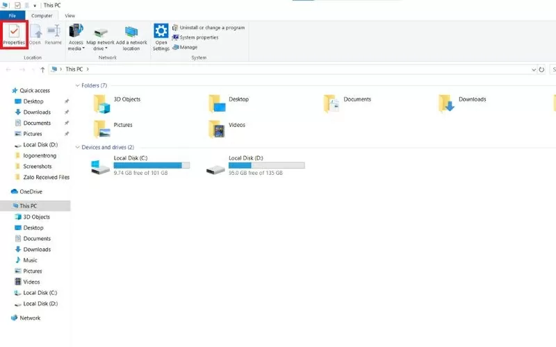 Chọn This PC hoặc My Computer Chọn This PC hoặc My Computer