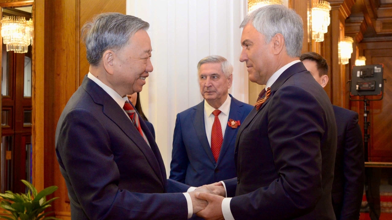 Tổng Bí thư Tô Lâm hội đàm với Chủ tịch Duma quốc gia Quốc hội Liên bang Nga Vyacheslav Volodin