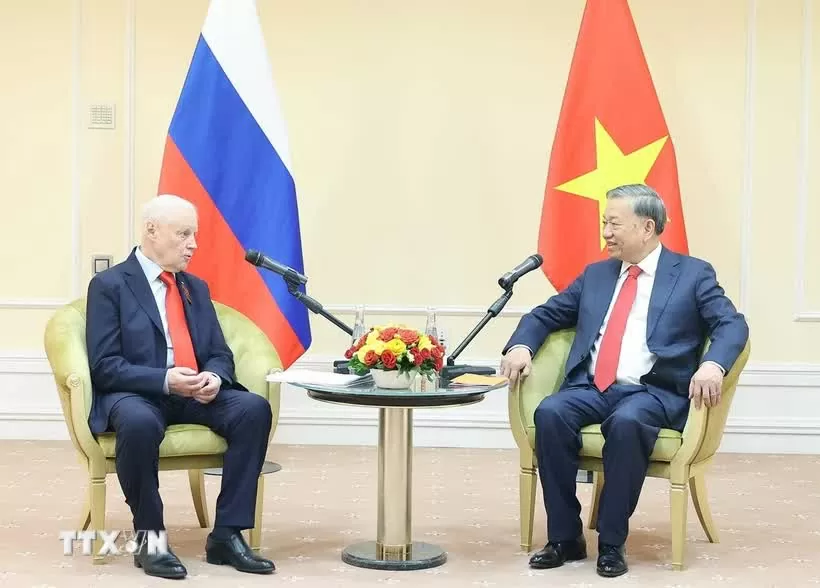 Tổng Bí thư Tô Lâm tiếp Chủ tịch Đảng Tổng Bí thư Tô Lâm gặp Chủ tịch Đảng Nước Nga công bằng-Những người yêu nước-Vì sự thật