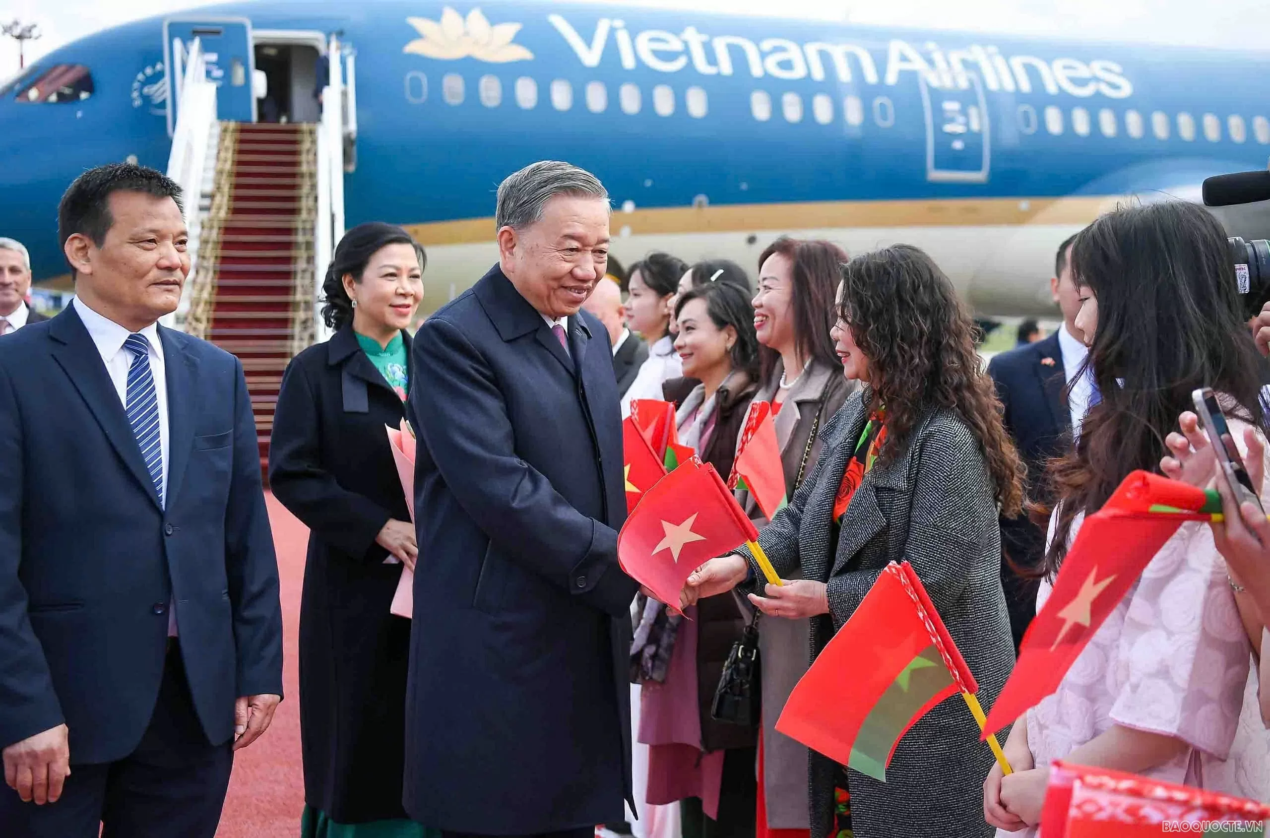 undefined Tổng Bí thư Tô Lâm và Phu nhân bắt đầu thăm cấp Nhà nước Belarus