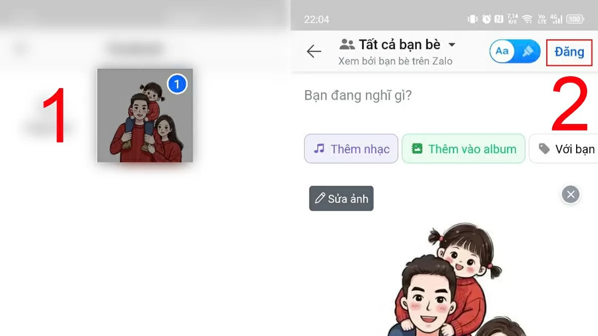 Nhấn “Đăng” để hoàn tất việc chia sẻ hình ảnh HD.