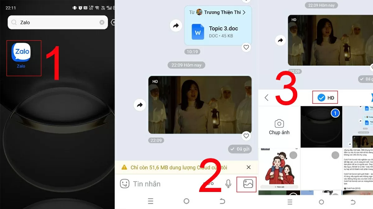 Cách gửi ảnh HD qua Zalo trên điện thoại không bị mờ Cách gửi ảnh HD qua Zalo trên điện thoại không bị mờ