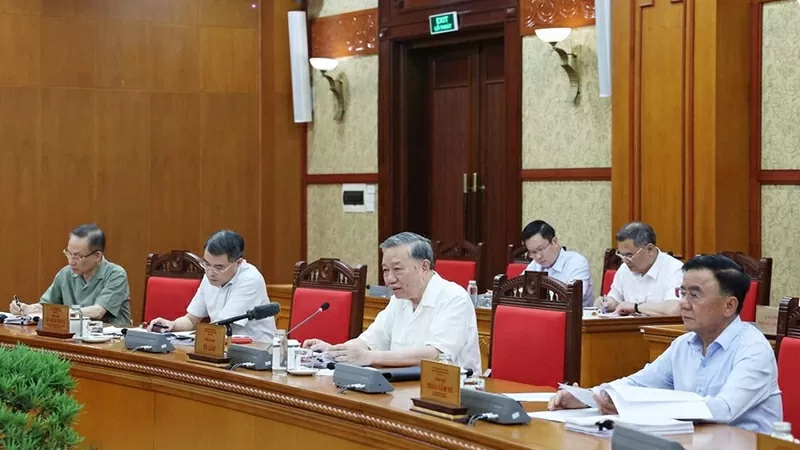 Tổng Bí thư Tô Lâm chủ trì cuộc họp. (Nguồn: TTXVN)