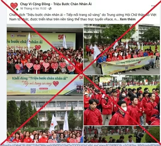 Hội Chữ thập đỏ Việt Nam cảnh báo lừa đảo mạo danh Chiến dịch 'Triệu bước chân nhân ái' Hội Chữ thập đỏ Việt Nam cảnh báo lừa đảo mạo danh Chiến dịch 'Triệu bước chân nhân ái'