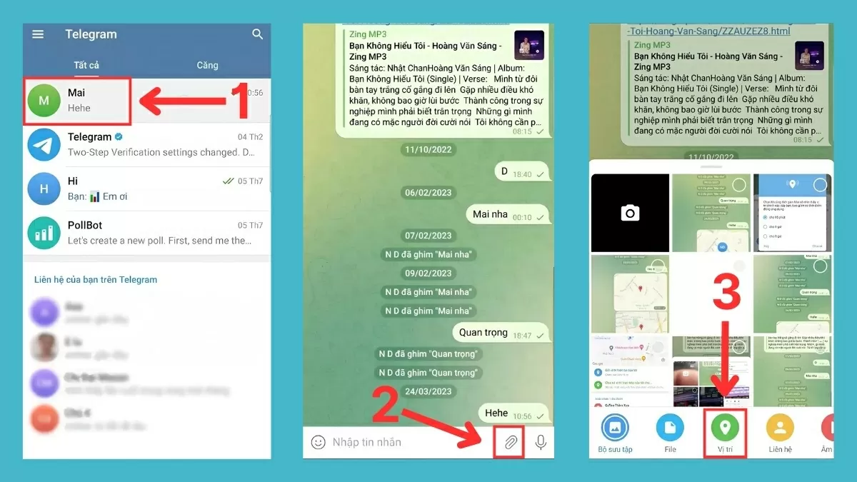 Mở ứng dụng Telegram. Mở ứng dụng Telegram.