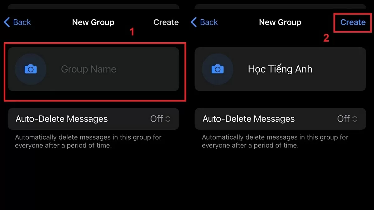 Nhấn “Create” (Tạo). Nhấn “Create” (Tạo).