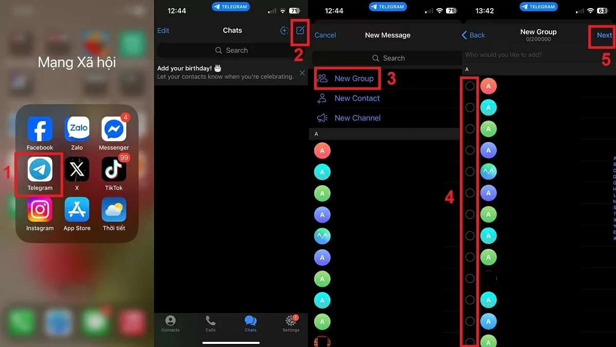 Các bước livestream nhóm trên Telegram bằng điện thoại. Các bước livestream nhóm trên Telegram bằng điện thoại.