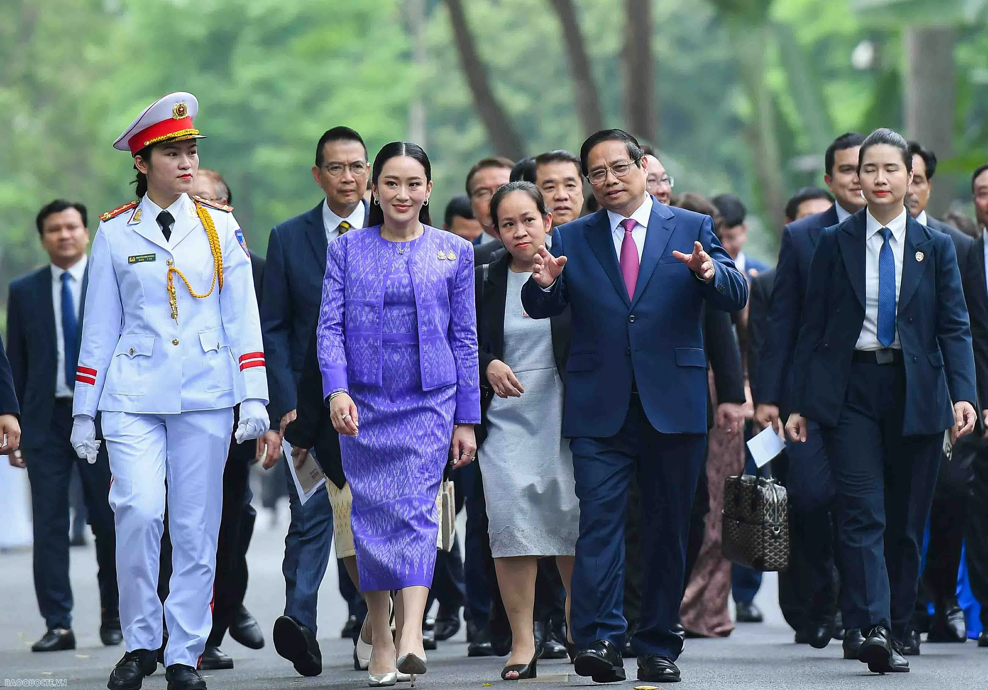 Thủ tướng Phạm Minh Chính chủ trì lễ đón chính thức Thủ tướng Thái Lan Paetongtarn Shinawatra Thủ tướng Phạm Minh Chính chủ trì lễ đón chính thức Thủ tướng Thái Lan Paetongtarn Shinawatra