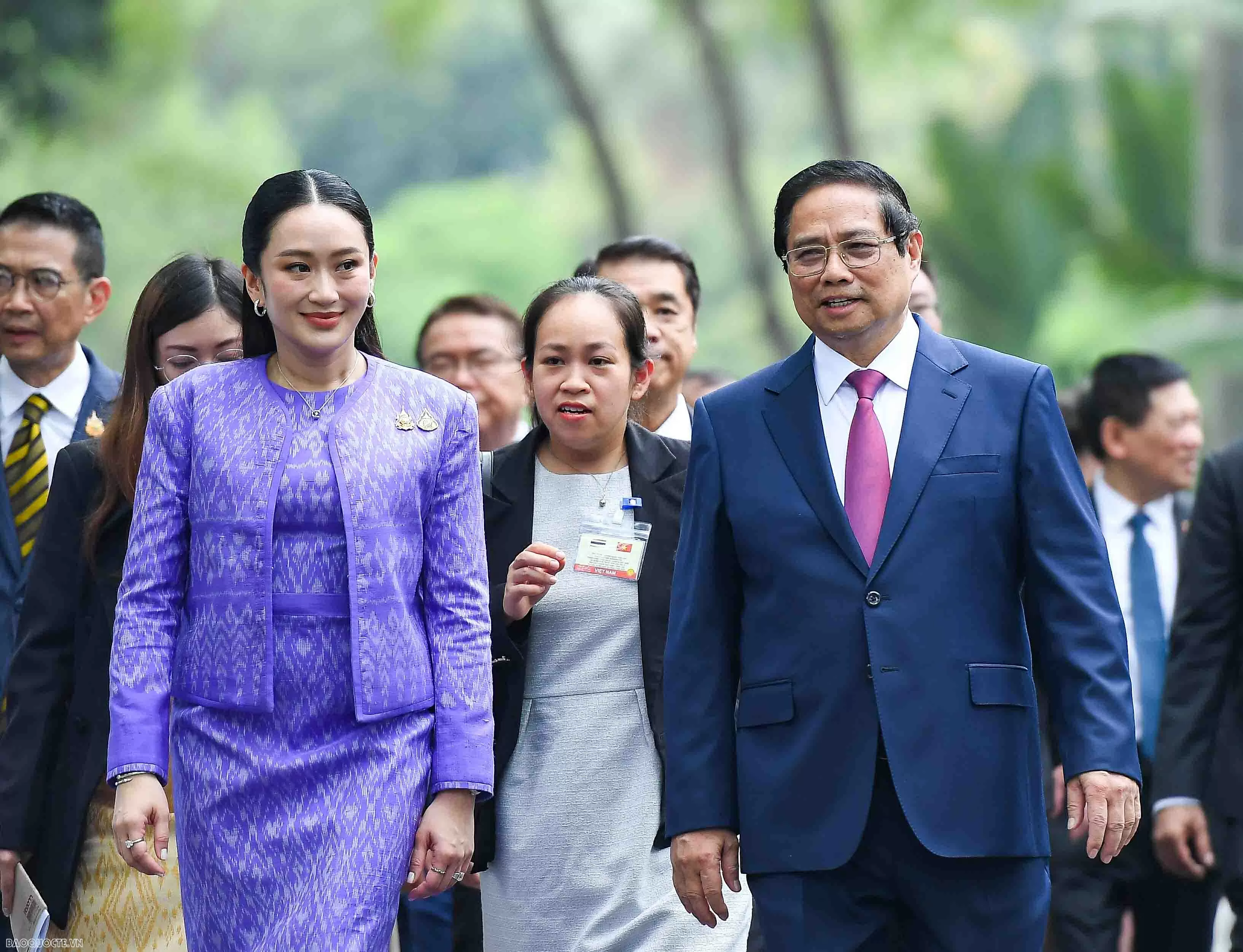 Thủ tướng Phạm Minh Chính chủ trì lễ đón chính thức Thủ tướng Thái Lan Paetongtarn Shinawatra