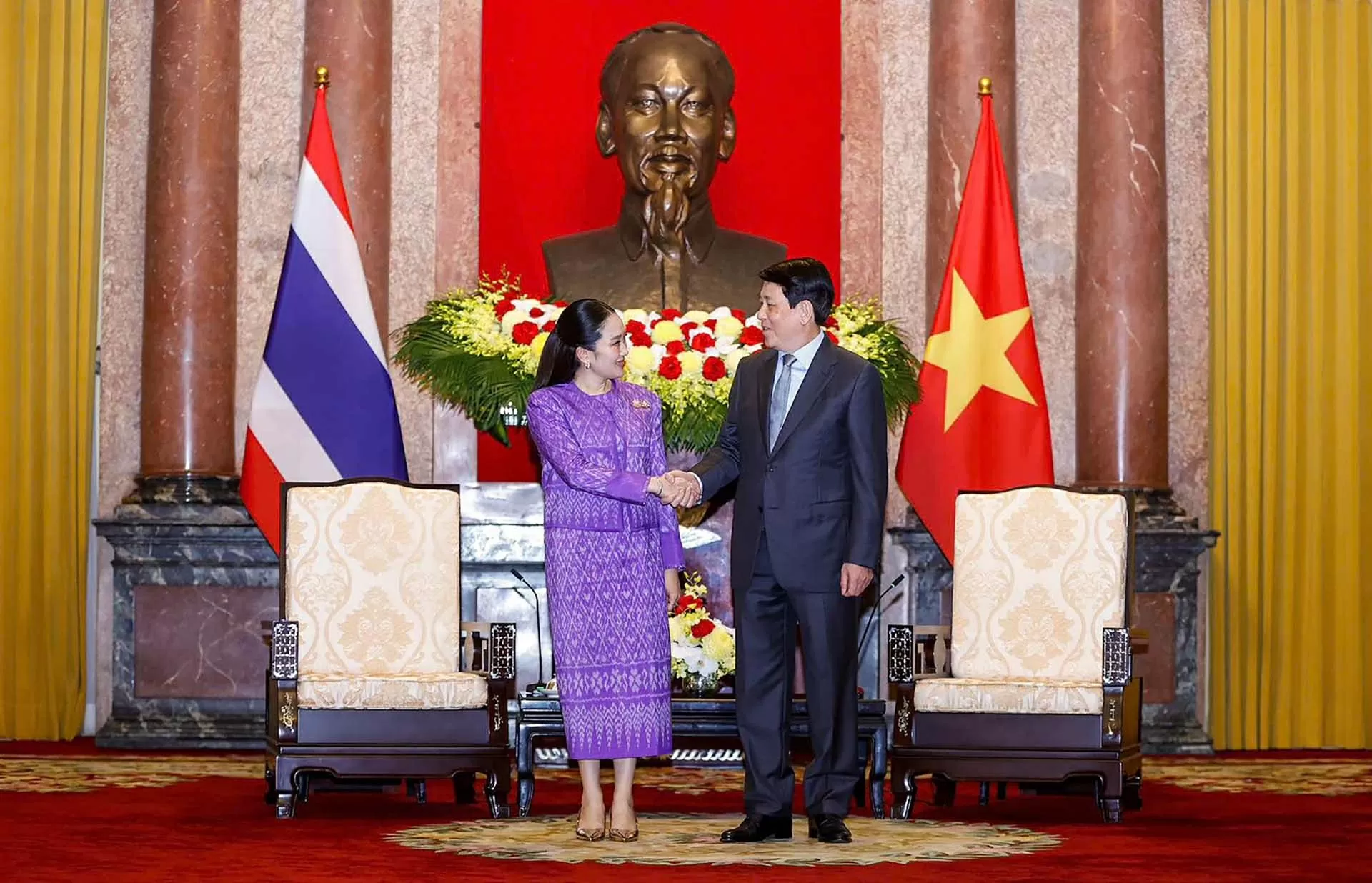 Chủ tịch nước Lương Cường tiếp Thủ tướng Thái Lan Paetongtarn Shinawatra