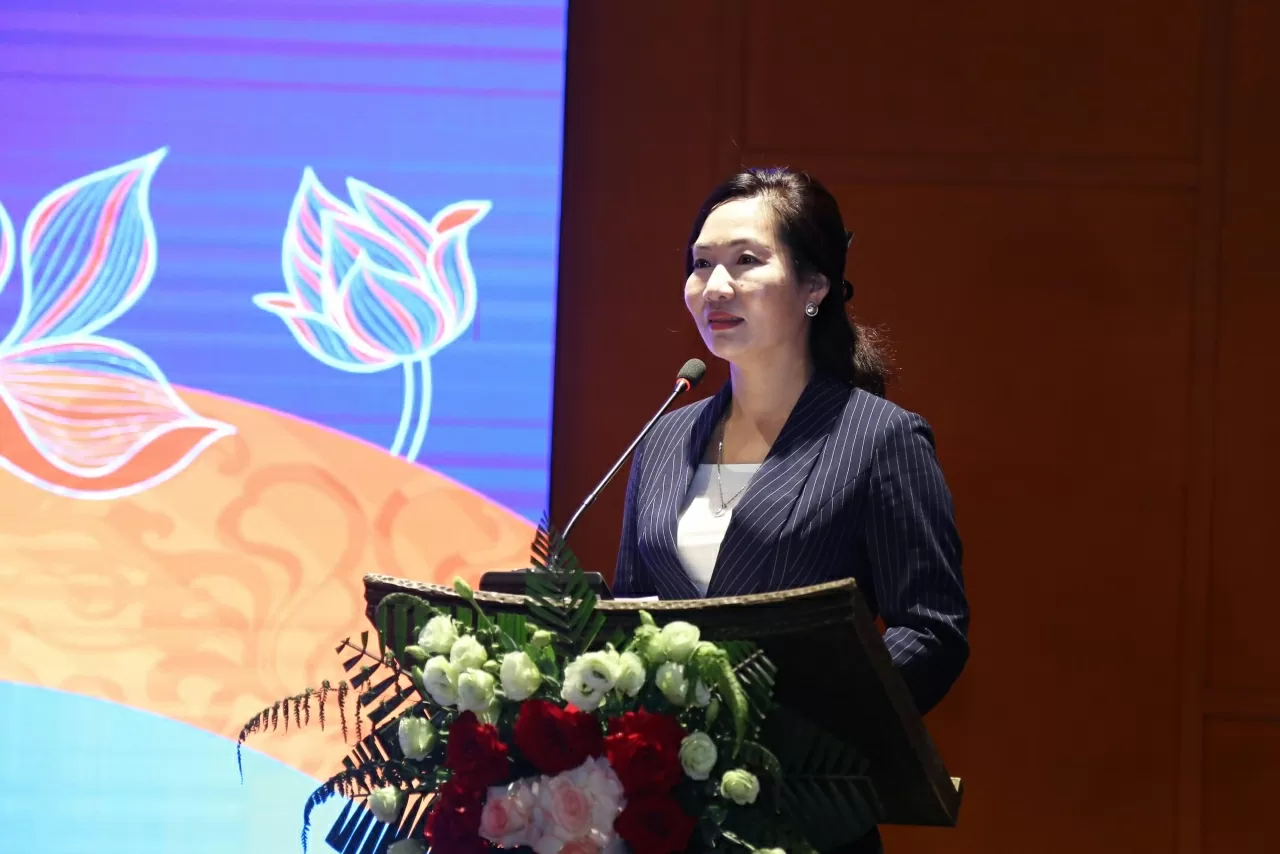 Phó Chủ tịch Ủy ban nhân dân tỉnh Quảng Ninh Nguyễn Thị Hạnh phát biểu tại Chương trình. (Ảnh: Thành Long)