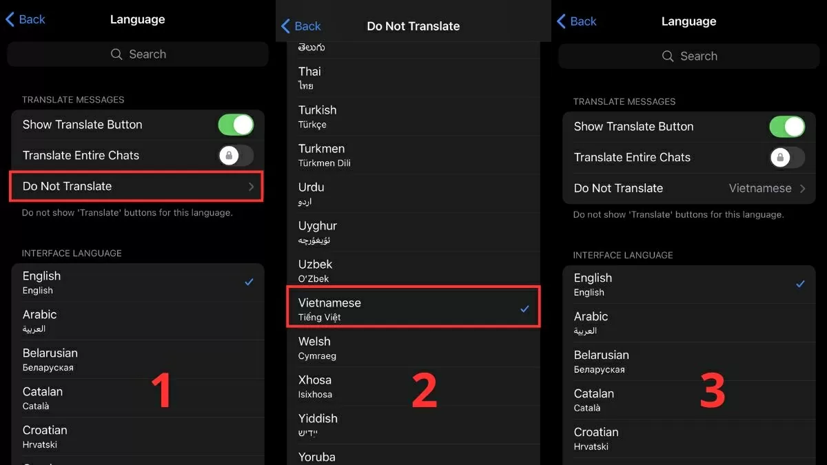 Chọn ngôn ngữ mẹ đẻ của bạn.
