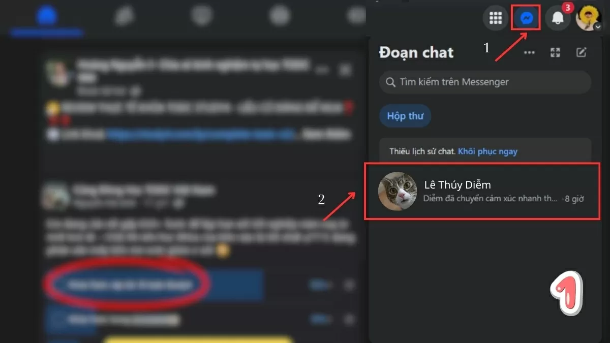 Mở Messenger trên trình duyệt,