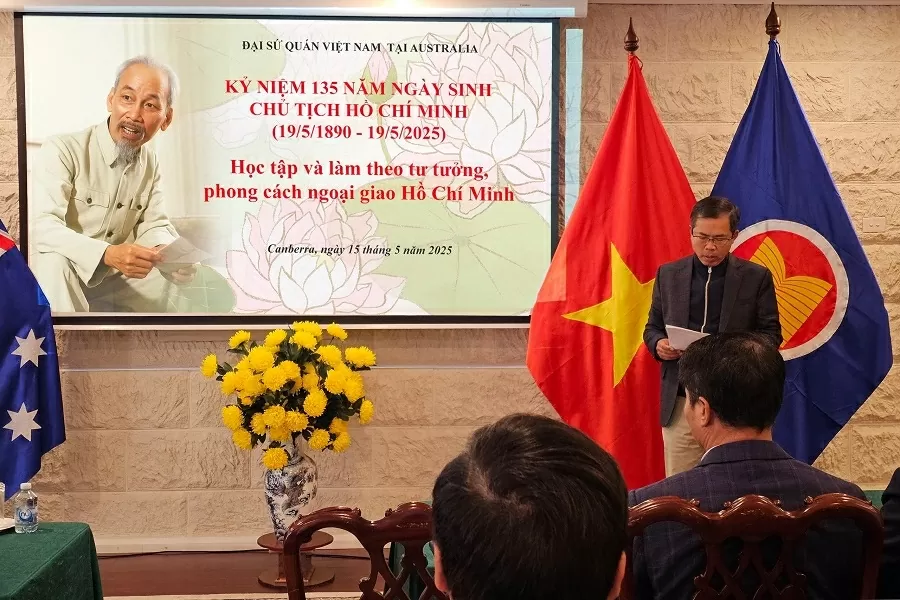 Đại sứ quán Việt Nam tại Australia kỷ niệm 135 năm ngày sinh Chủ tịch Hồ Chí Minh Đại sứ quán Việt Nam tại Australia kỷ niệm 135 năm ngày sinh Chủ tịch Hồ Chí Minh