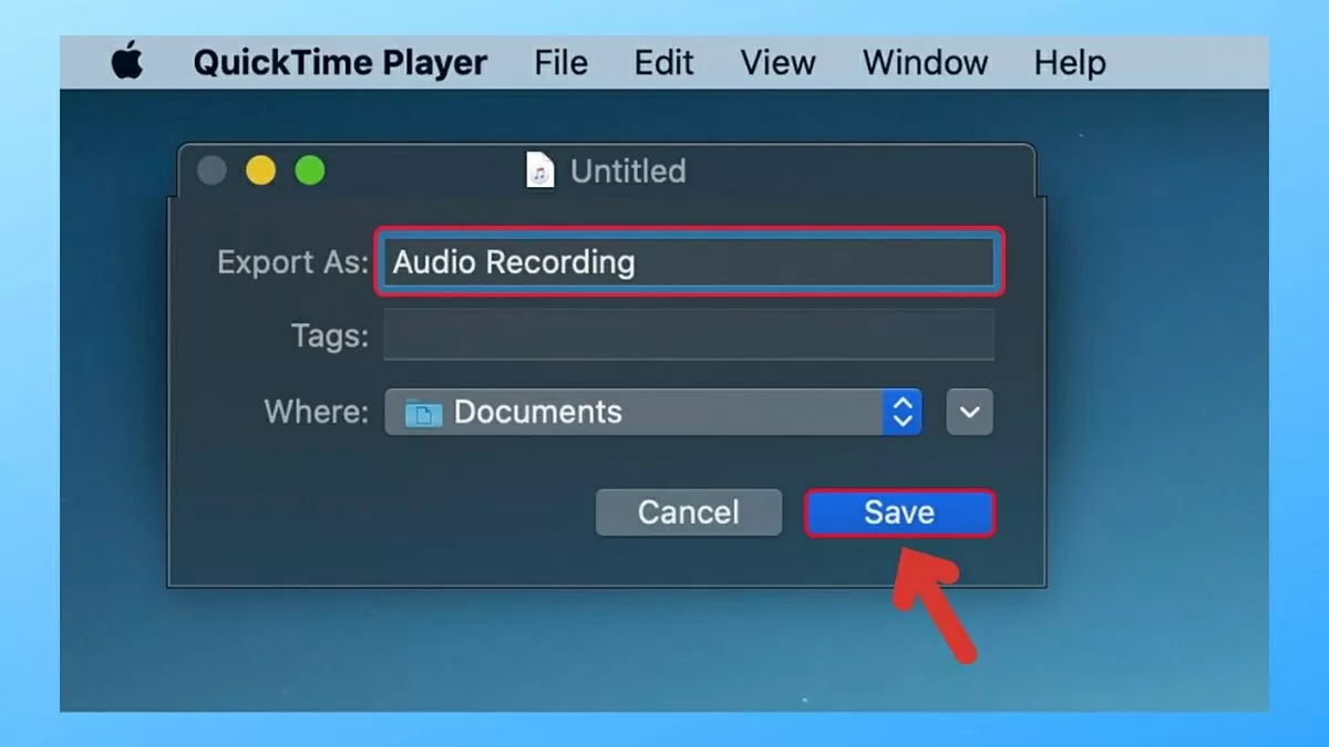 Để lưu lại bản ghi, vào File > Save.