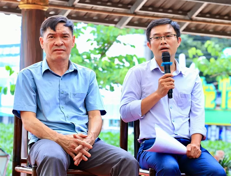 Ông Dương Sơn Hà – Phó Giám đốc Sở Nông nghiệp và Môi trường tỉnh Thái Nguyên và TS. Hứa Ngọc Tân – Trưởng Bộ môn Ngôn ngữ và Văn hóa, Khoa Đông Phương học chia sẻ tại Diễn đàn.