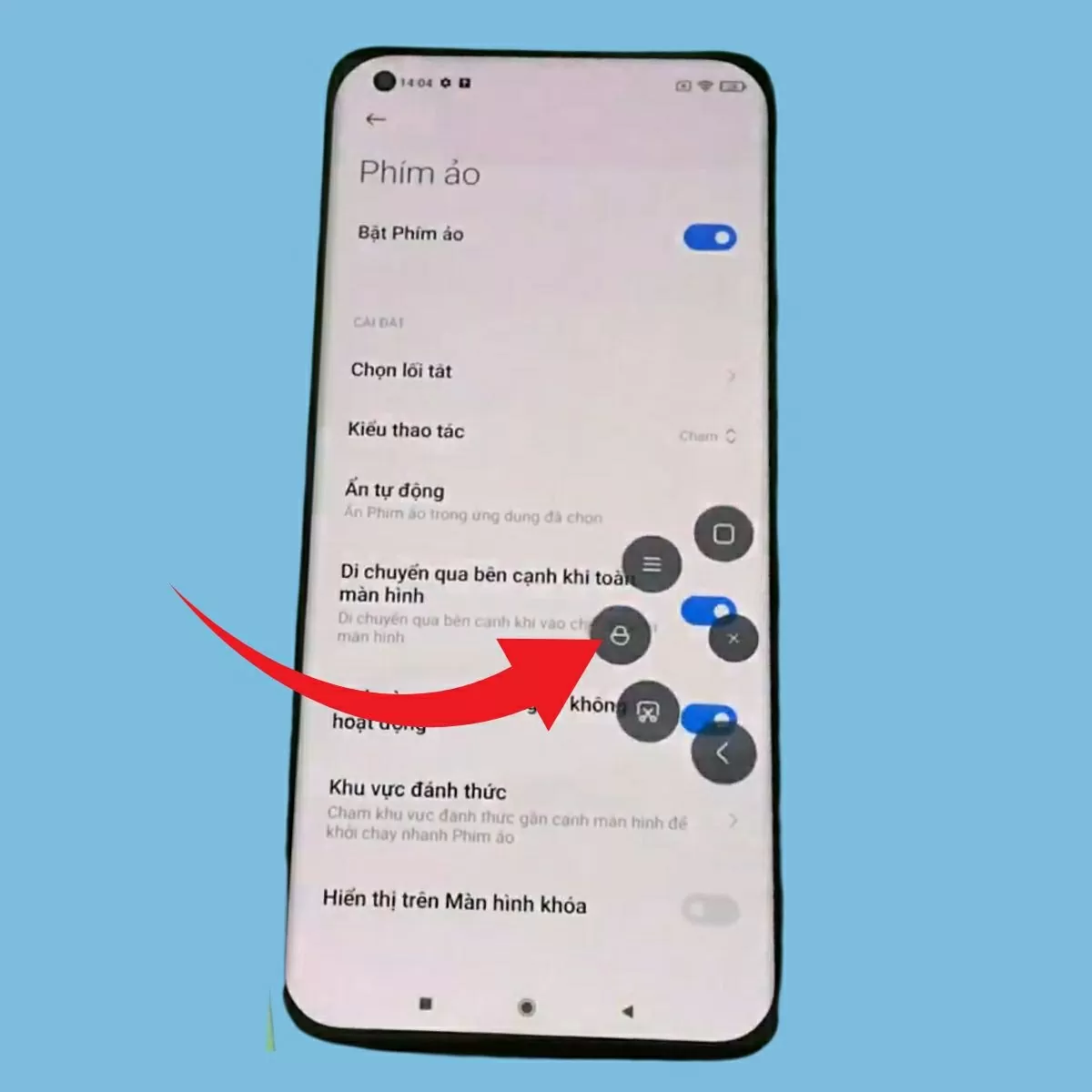 Biểu tượng hình tròn nhỏ sẽ hiển thị trên màn hình Biểu tượng hình tròn nhỏ sẽ hiển thị trên màn hình