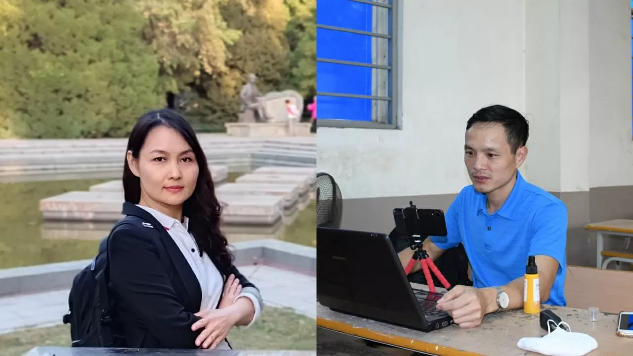 Cô Nguyễn Xuân Phương (bên trái) và thầy Đỗ Hữu Ngọc (bên phải), giảng viên khoa Quản lý Thể dục thể thao với kinh nghiệm dày dặn. (Ảnh: Nhân vật cung cấp)