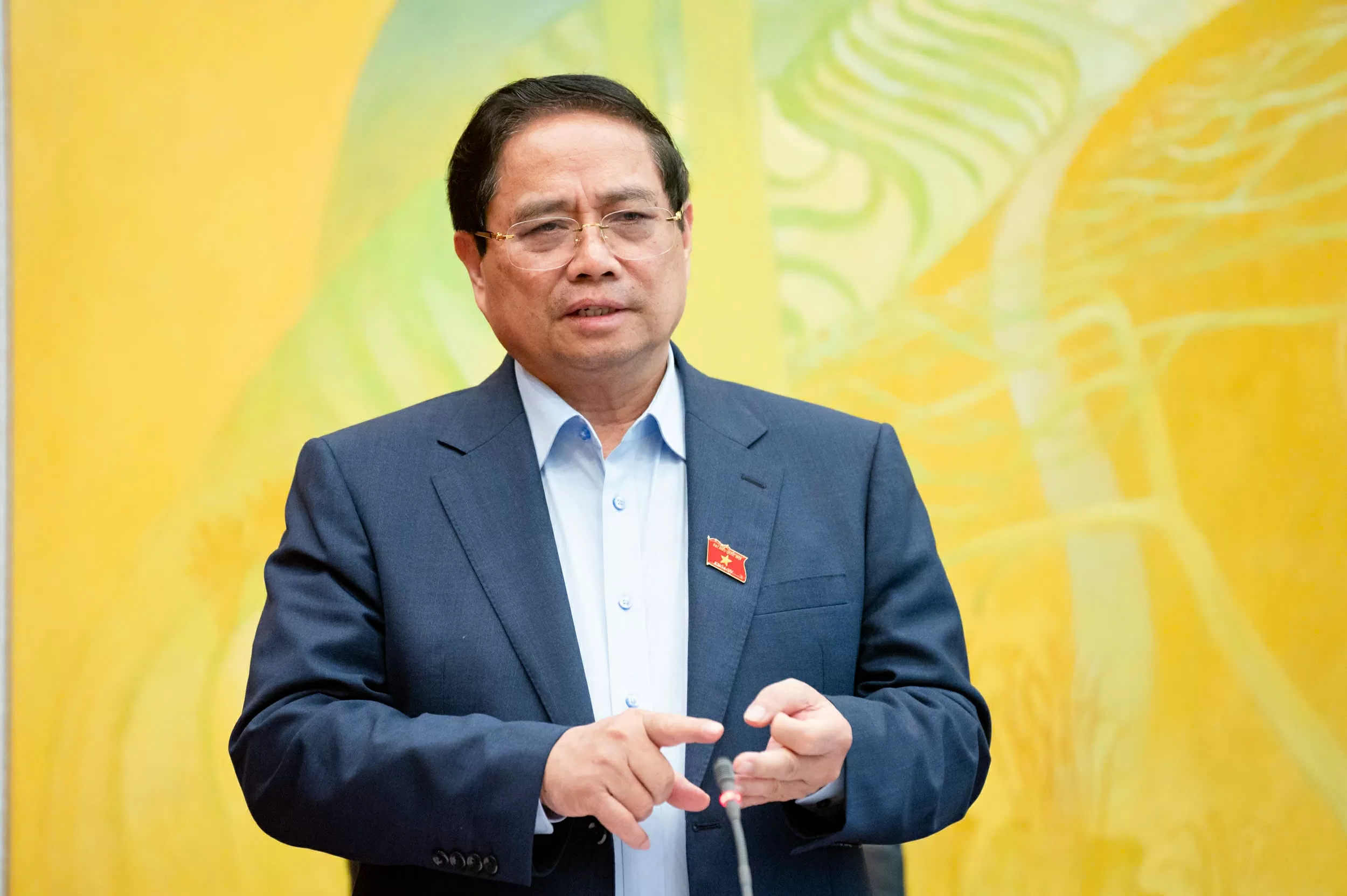 Thủ tướng Phạm Minh Chính nhấn mạnh tập trung triển khai 3 đột phá chiến lược để phát triển kinh tế. (Nguồn: Quốc hội)