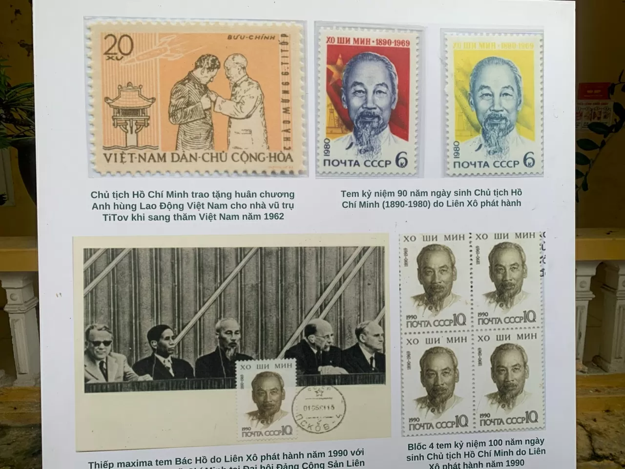 Hành trình và sự nghiệp vĩ đại của Chủ tịch Hồ Chí Minh qua những con tem, bưu ảnh trong nước và quốc tế