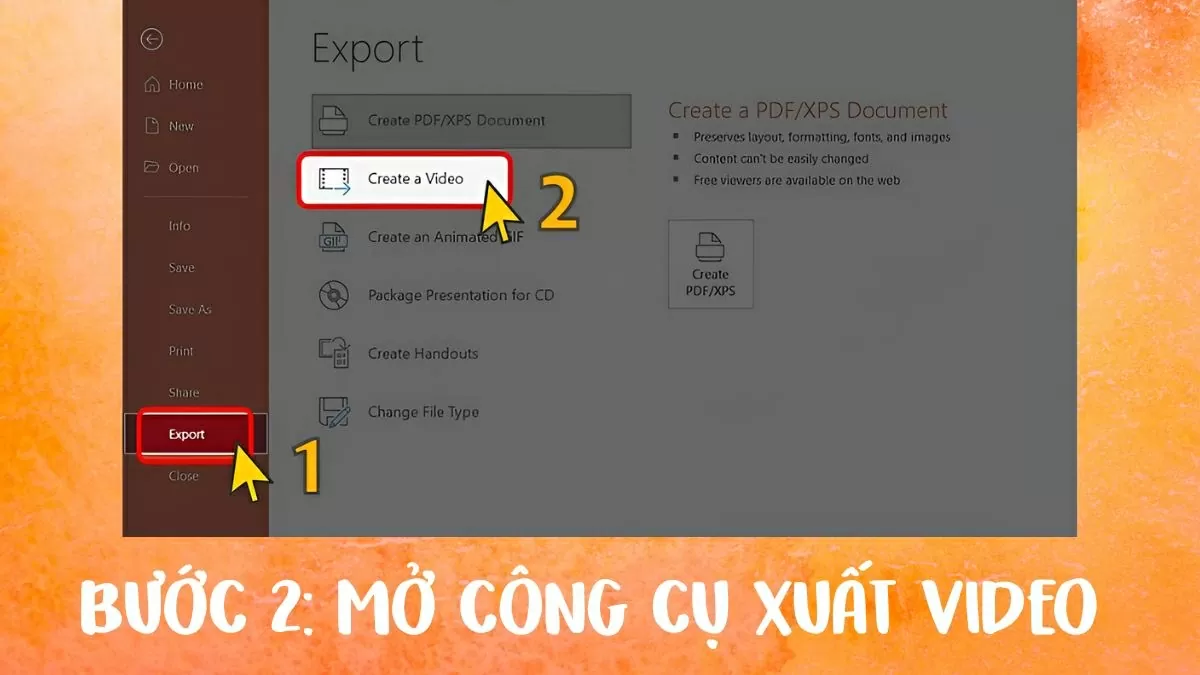 Mở công cụ xuất video.