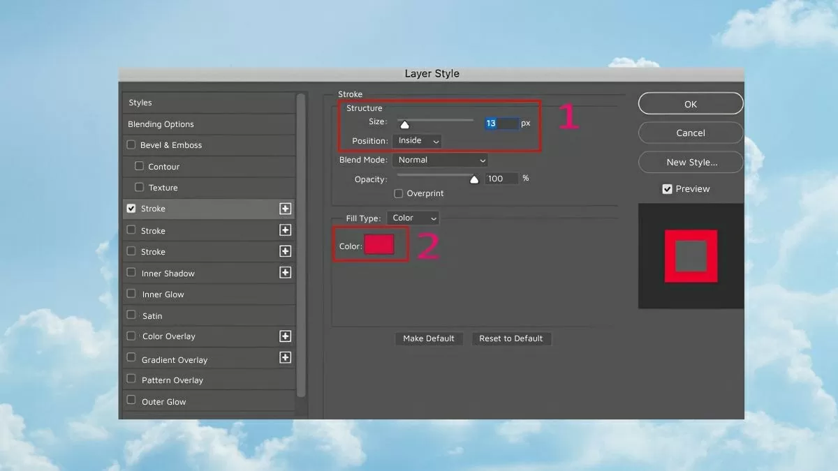 Chọn màu sắc yêu thích.