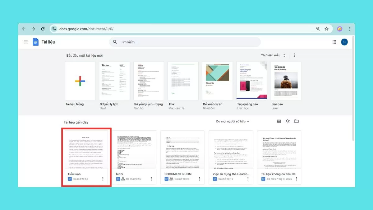 Mở tài liệu Google Docs trên máy tính. Mở tài liệu Google Docs trên máy tính.