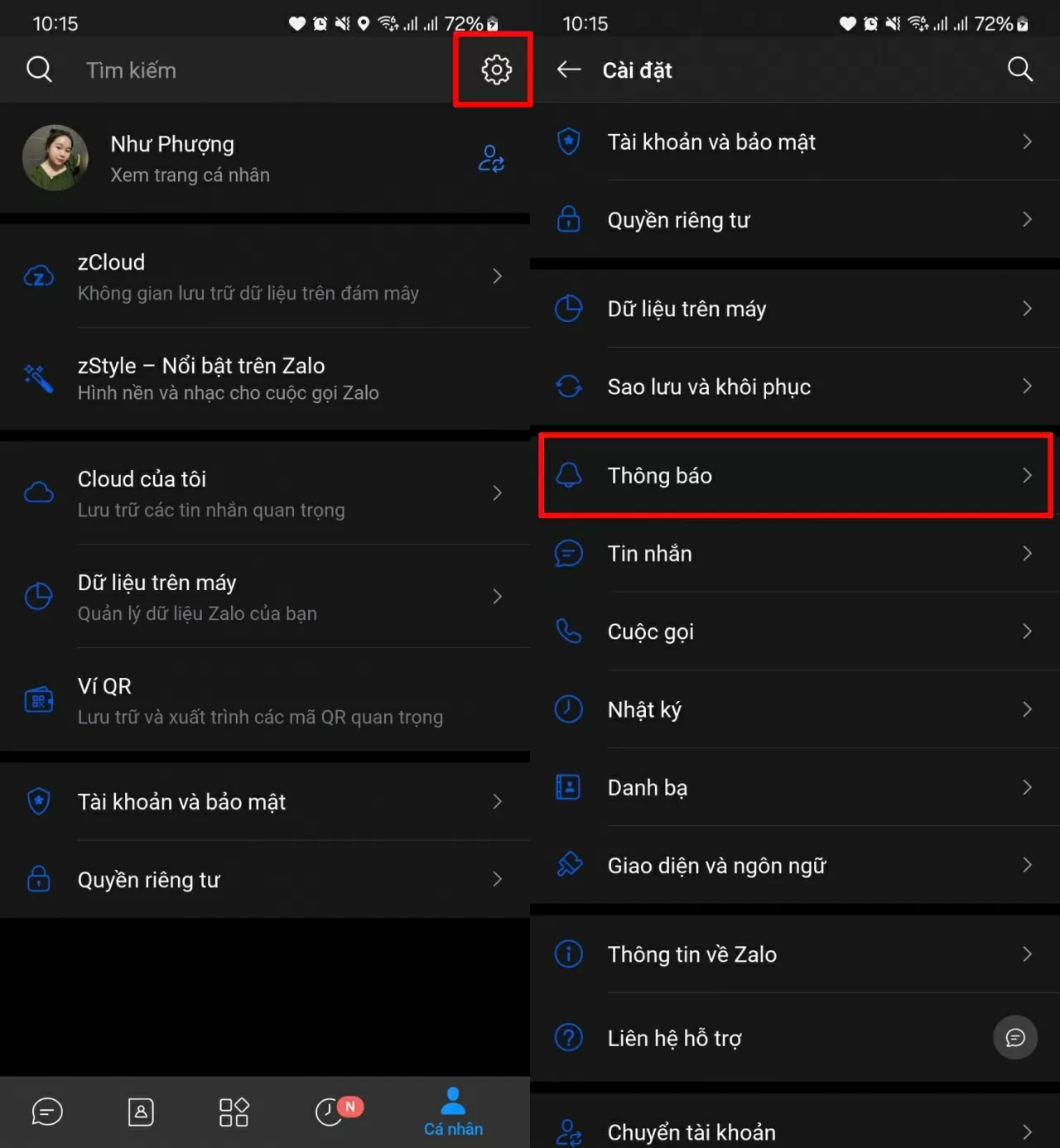 Mở ứng dụng Zalo .