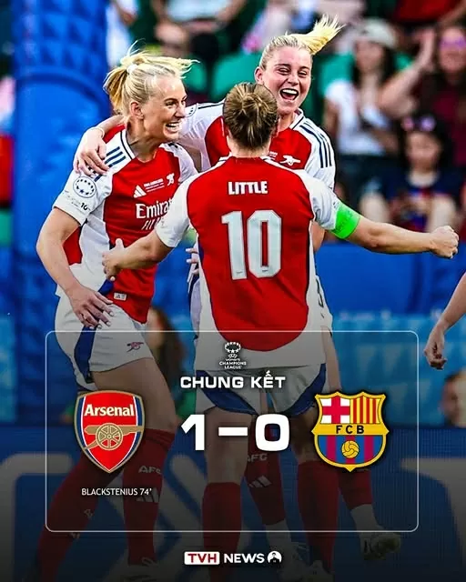 Vượt qua Barcelona, đội nữ Arsenal vô địch Champions League Vượt qua Barcelona, đội nữ Arsenal vô địch Champions League