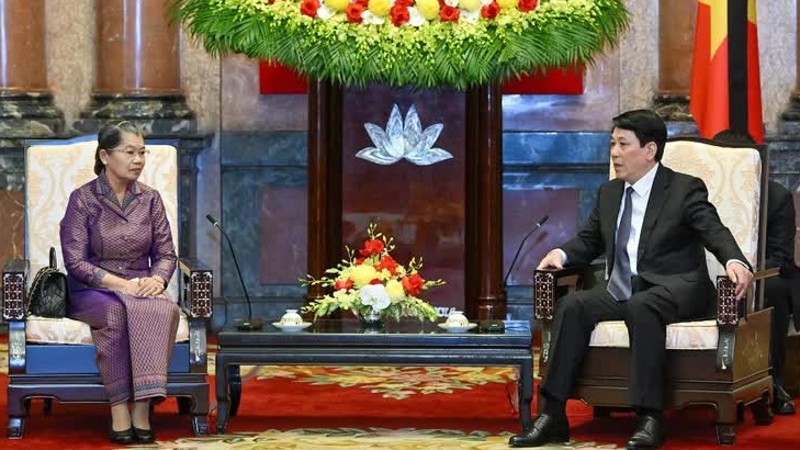 Chủ tịch nước Lương Cường tiếp Phó Chủ tịch Đảng Nhân dân Campuchia