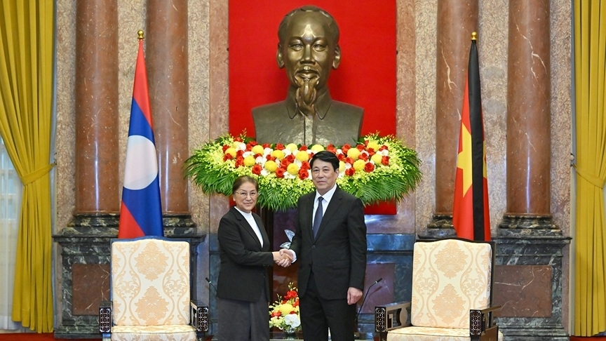 chu tich nuoc tiep doan dai bieu cap cao lao vieng du le truy dieu nguyen chu tich nuoc tran duc luong