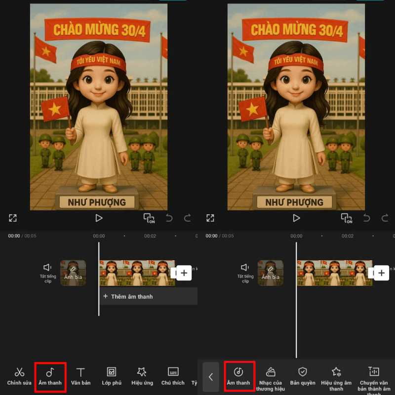 Chọn mục “Âm thanh”.