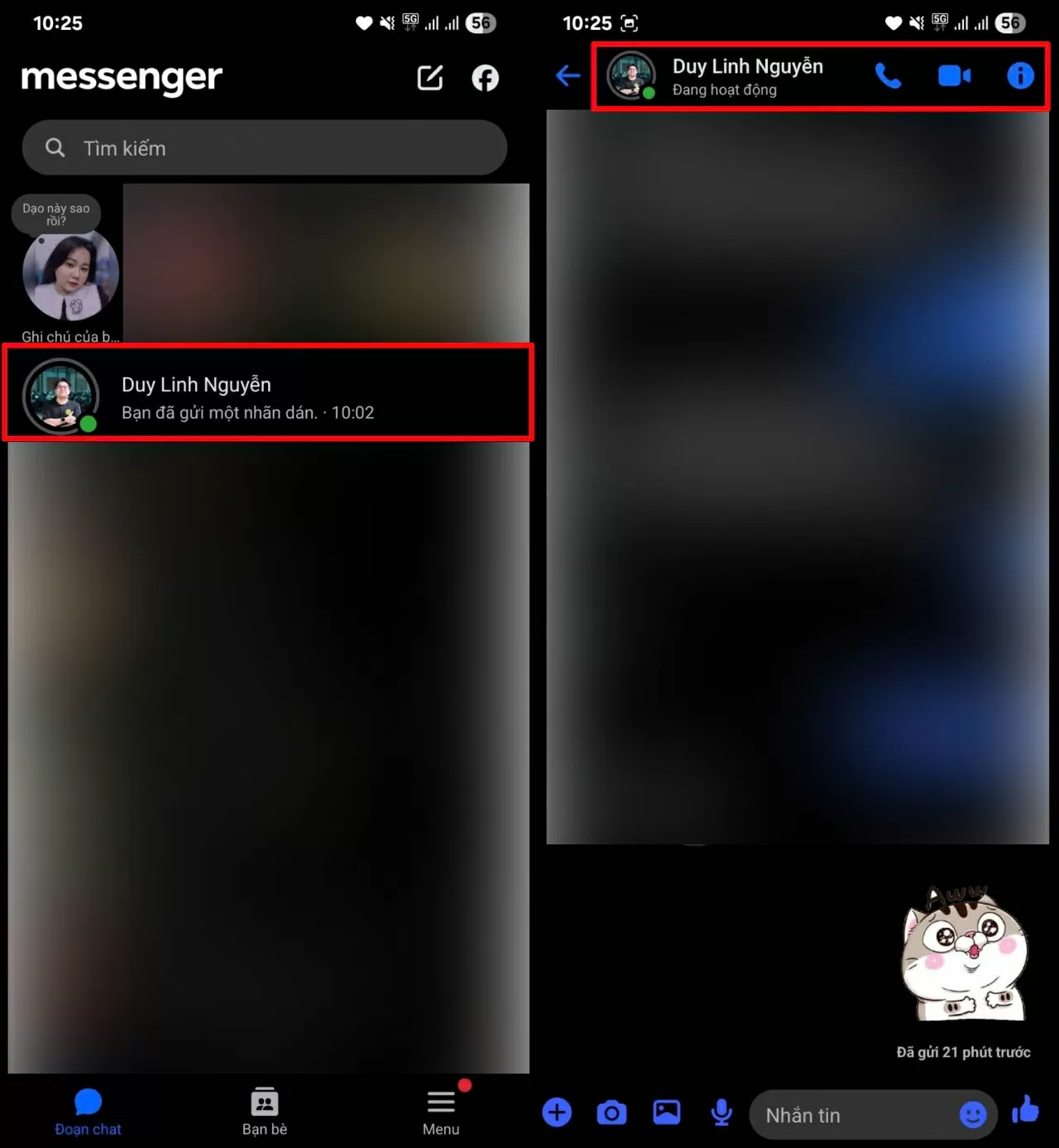 Mở ứng dụng Messenger trên điện thoại.