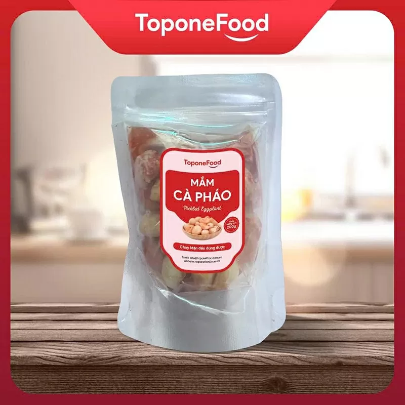 Mắm cà pháo tỏi ớt Top One Food vẫn giữ được vị nguyên bản.