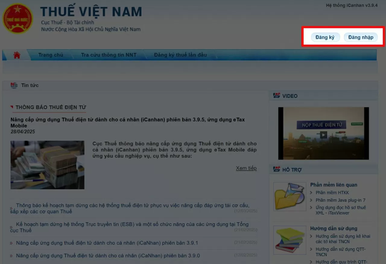 Nhấn Đăng nhập.