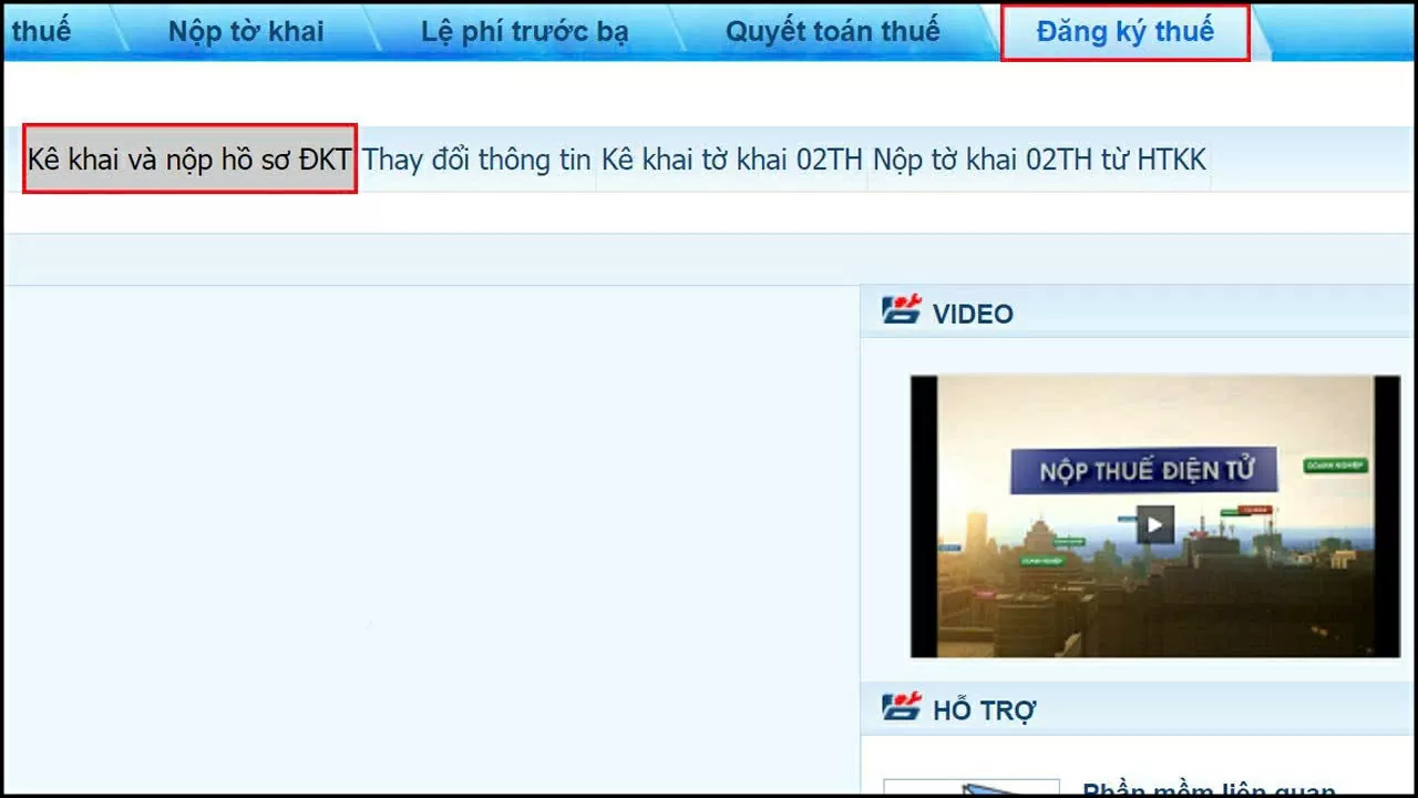 Truy cập trang chủ Thuế điện tử.
