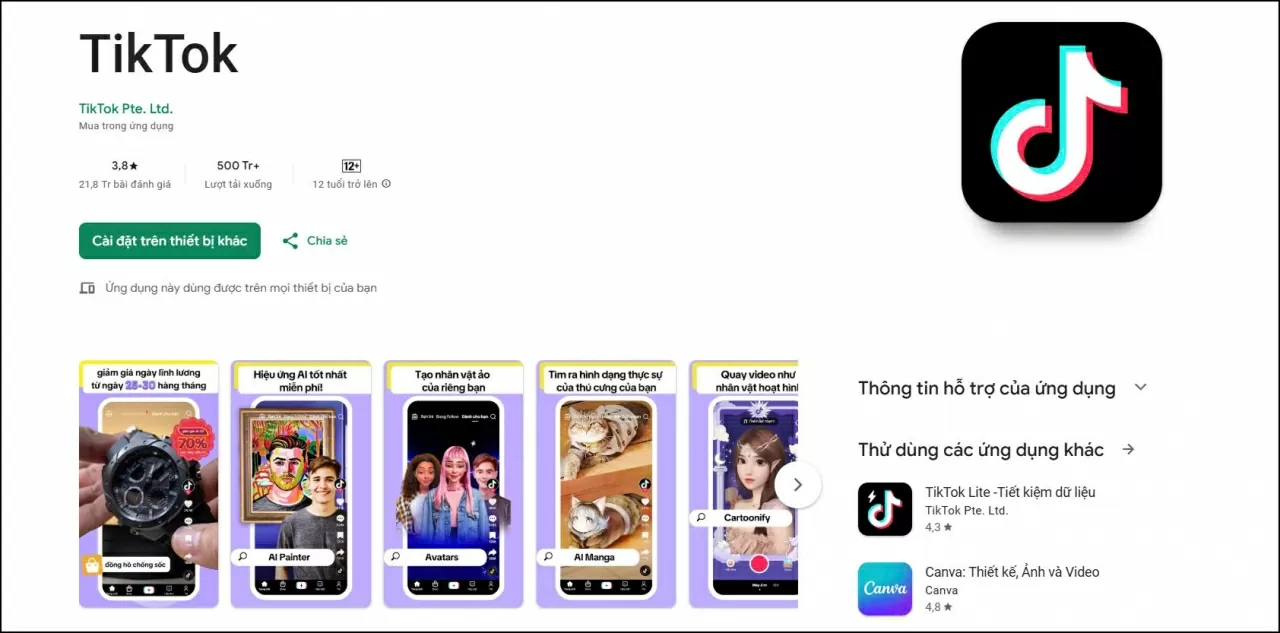 Cập nhật TikTok lên phiên bản mới nhất.