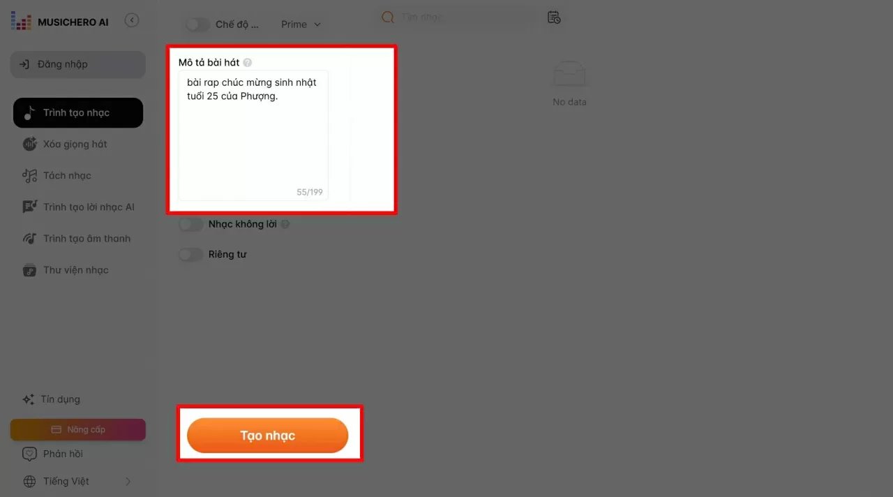 Nhập nội dung bạn muốn làm cảm hứng cho bài hát Nhập nội dung bạn muốn làm cảm hứng cho bài hát