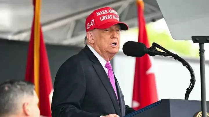 Tổng thống Mỹ Donald Trump phát biểu trước 1.000 học viên tốt nghiệp Học viện Quân sự West Point, ngày 24/5/2025. (Nguồn: Getty Images) Tổng thống Mỹ Donald Trump phát biểu trước 1.000 học viên tốt nghiệp Học viện Quân sự West Point, ngày 24/5/2025. (Nguồn: Getty Images)