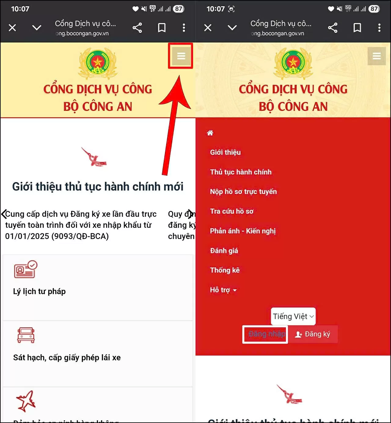 Truy cập vào Cổng Dịch vụ công Bộ Công An. Truy cập vào Cổng Dịch vụ công Bộ Công An.